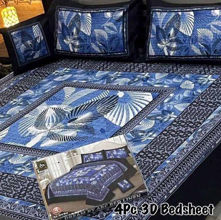3D Panel Bedsheet Set (4PC) – King Size