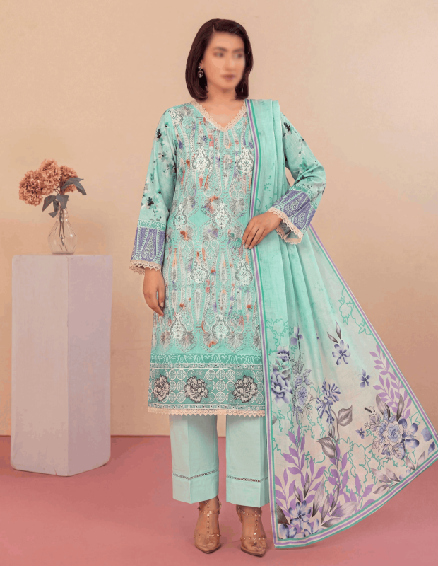 FANTAK AFSANAY Vol .143 Digital Print Premium Lawn Embroidered Unstitched 3PC Suit