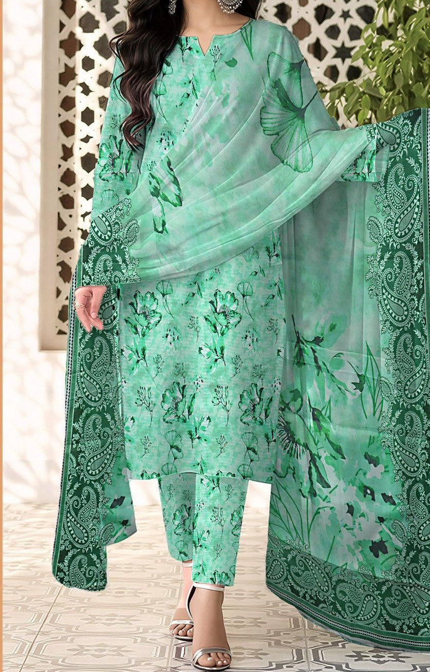 Sapphire | RPL Digital Lawn Bana Dora 3Pcs Suit – Printed Shirt with Voil Dupatta