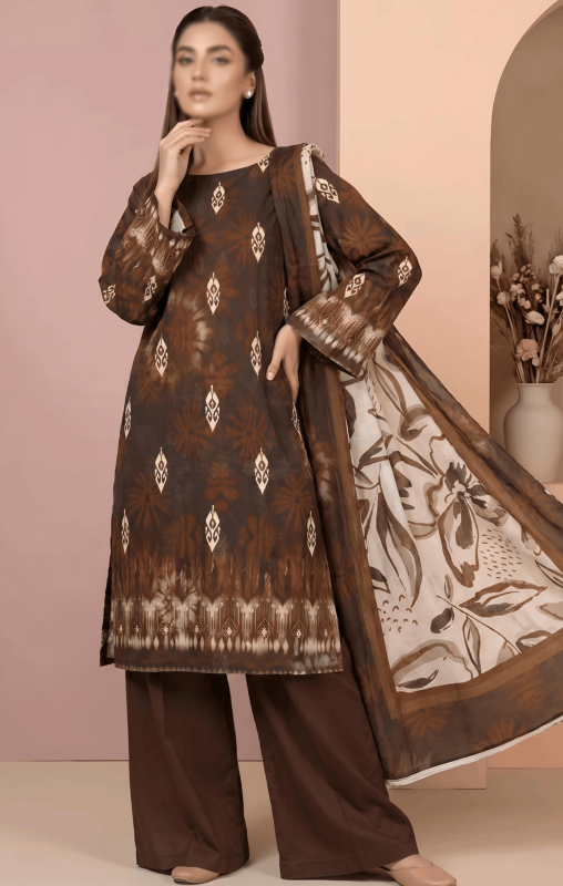 FANTAK LUSH VOL 321 DIGITAL PRINT PREMIUM LAWN 3PCS BRANDED UNSTITCHED SUIT