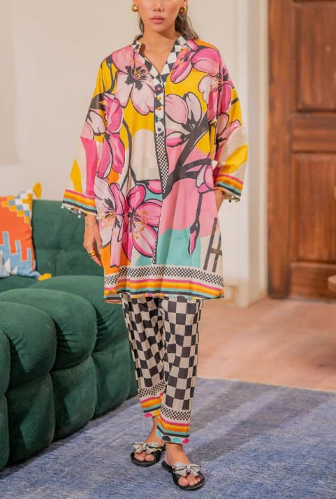 POP FLORAL VIBES | 2Pc Stitched Premium Grip Printed Suit