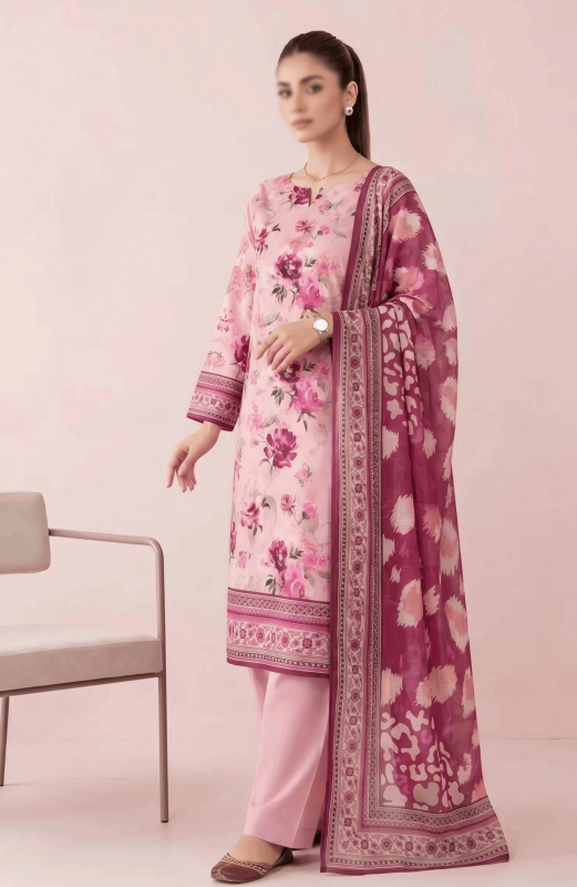 FANTAK LUSH VOL 321 DIGITAL PRINT PREMIUM LAWN 3PCS BRANDED UNSTITCHED SUIT