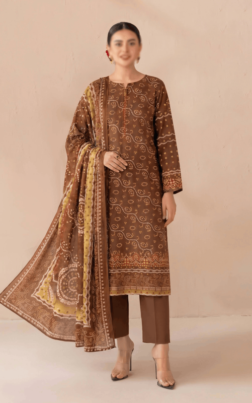 FANTAK Peridot Vol 311 Digital Print Slub Lawn Unstitched 3Pcs Suit