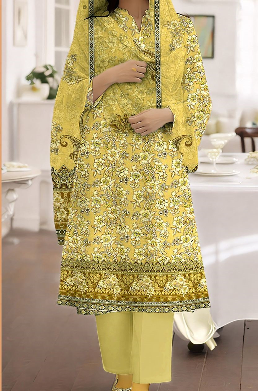 Mother Digital Lawn 3 Piece Suit – Printed Shirt & Dupatta
