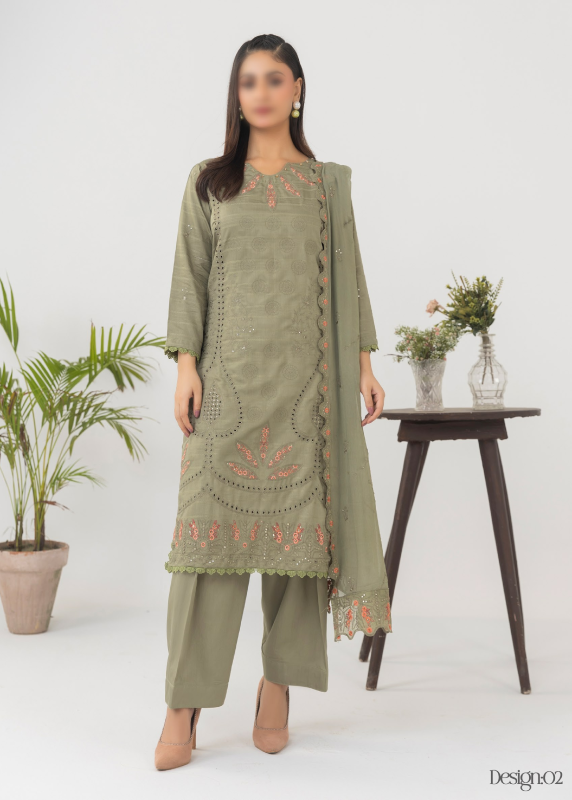 Fantak — MUSHQ Vol.01 | 3 Piece Luxury Jacquard Viscose Embroidered Suit