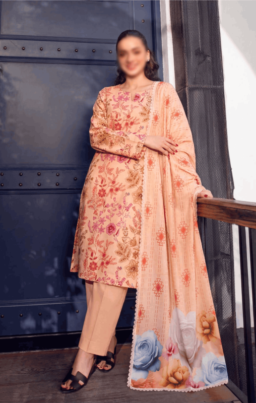 FANTAK ELEGANCE VOL 324 DIGITAL PRINT PREMIUM LAWN 3PCS BRANDED SUIT
