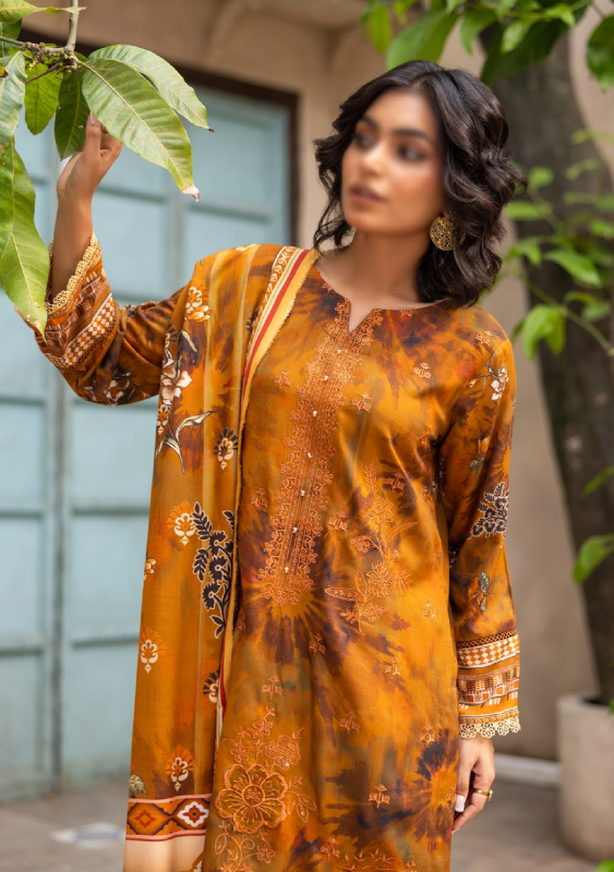 Fantak — SAHIL Vol.01 | 3 Piece Digital Print Staple Slub Embroidered Suit