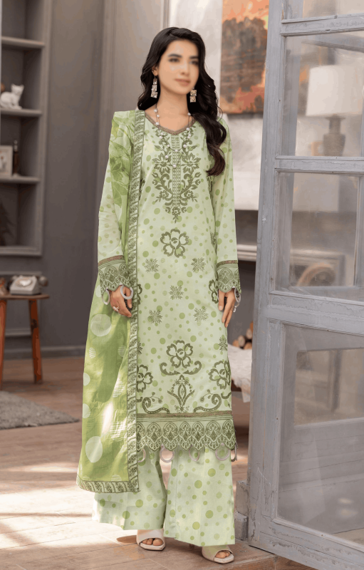 FANTAK BINDI VOL 193 DIGITAL PRINT PREMIUM LAWN EMBROIDERED UNSTICHTED 3PCS SUIT