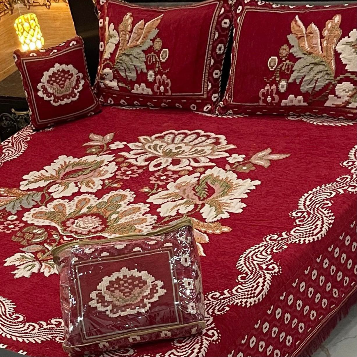 Velvet Jacquard Bedsheet Set (4PC) – King Size