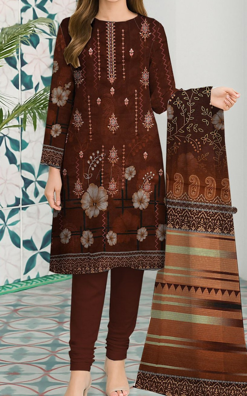 Bareeze | RPL Digital Lawn Bana Dora 3Pcs Suit – Embroidered Double Head Shirt