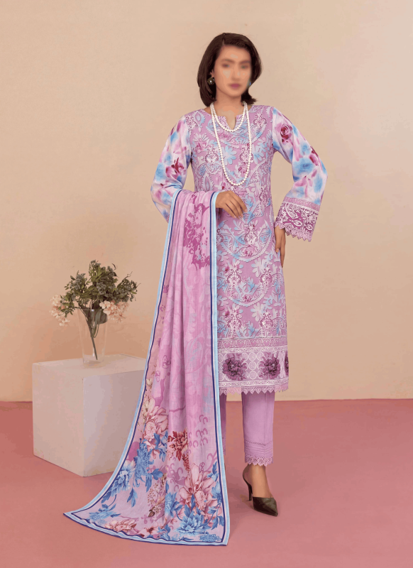 FANTAK AFSANAY Vol .143 Digital Print Premium Lawn Embroidered Unstitched 3PC Suit