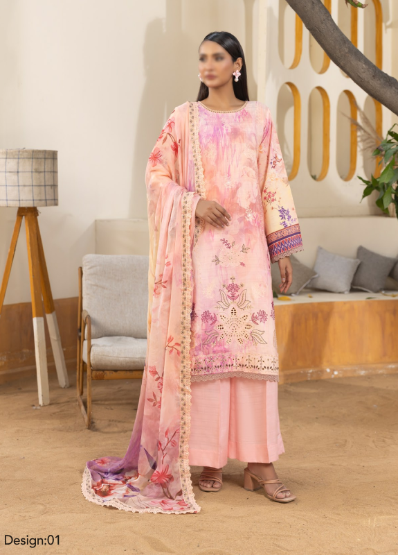 Fantak — AFROZEH Vol.02 | Digital Print Doriya Viscose Embroidered