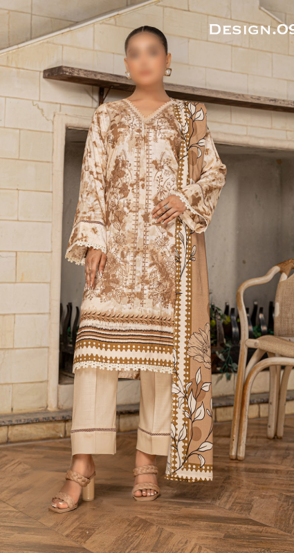 Fantak — AKS Vol.01 | 3 Piece Digital Print Staple Embroidered Suit