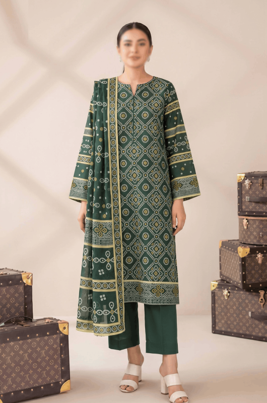 FANTAK Peridot Vol 311 Digital Print Slub Lawn Unstitched 3Pcs Suit