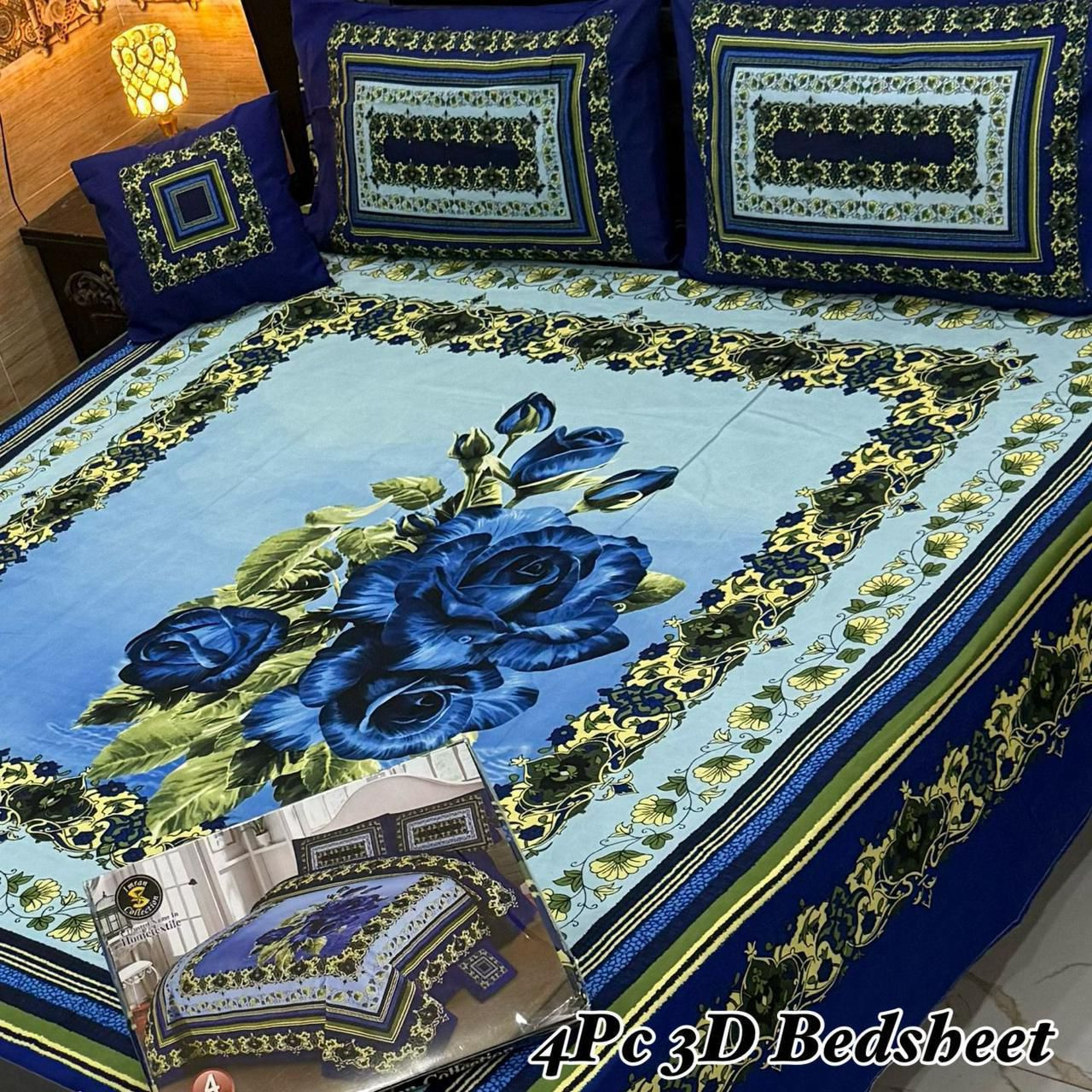 3D Panel Bedsheet Set (4PC) – King Size