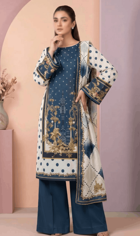 FANTAK LUSH VOL 321 DIGITAL PRINT PREMIUM LAWN 3PCS BRANDED UNSTITCHED SUIT