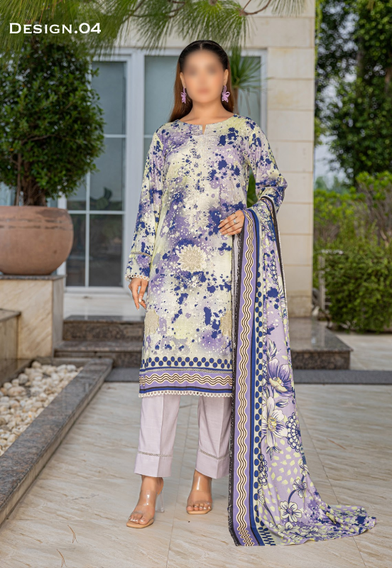 Fantak — AKS Vol.01 | 3 Piece Digital Print Staple Embroidered Suit