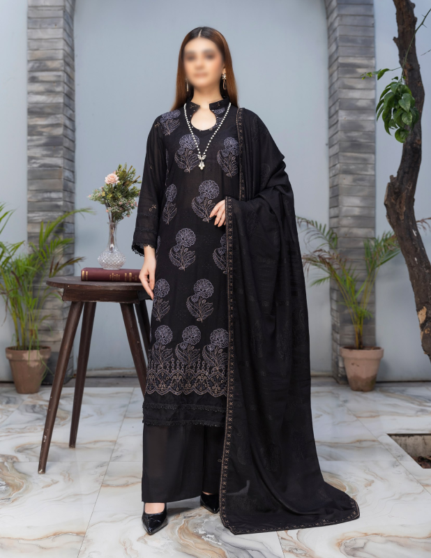 Fantak — HUSN-E-JAHAN Vol.01 | 3 Piece Luxury Lawn Karandi Embroidered Suit
