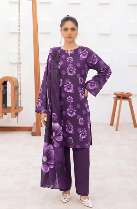 FANTAK FLORA VOL 317 DIGITAL PRINT PREMIUM LAWN 3PCS UNSTITCHED BRANDED SUIT