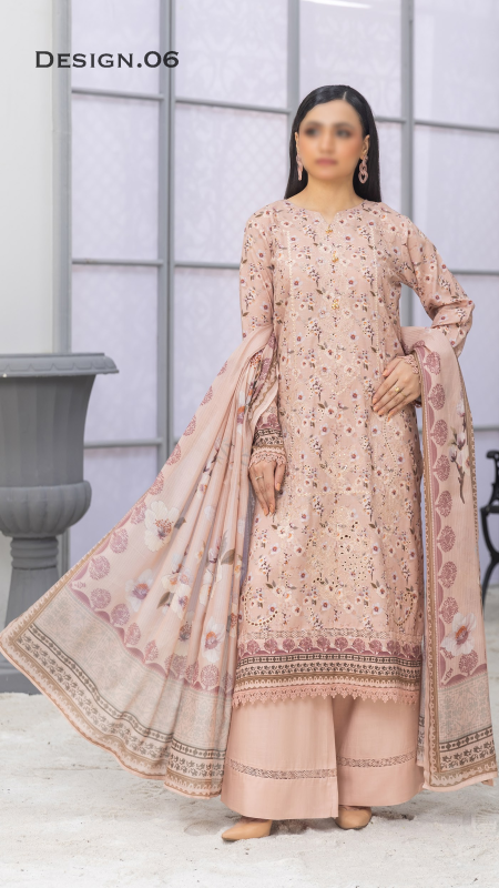 Fantak — TABEER Vol.01 | 3 Piece Digital Print Staple Slub Embroidered Suit