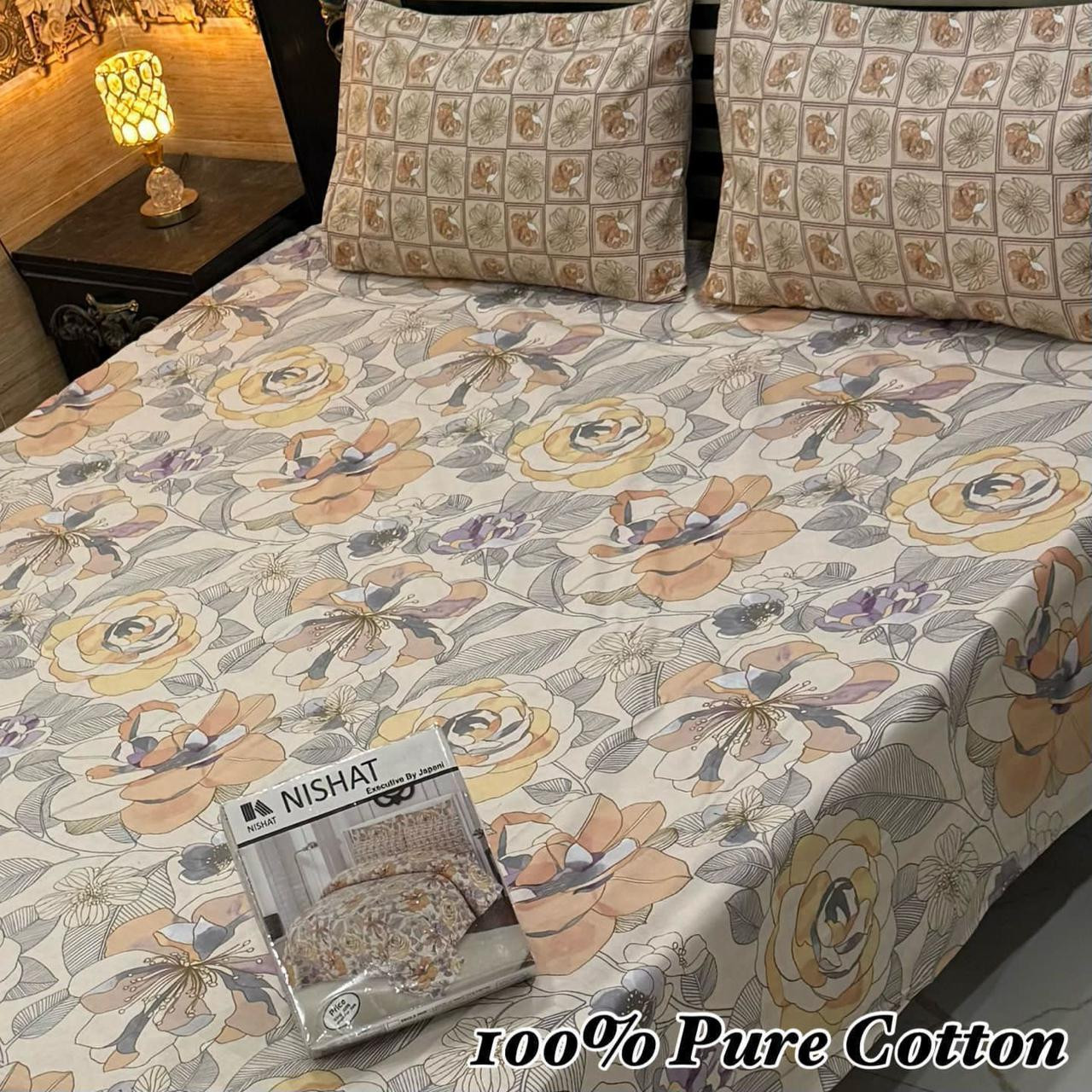 Premium Cotton Bedsheet Set (3PC)