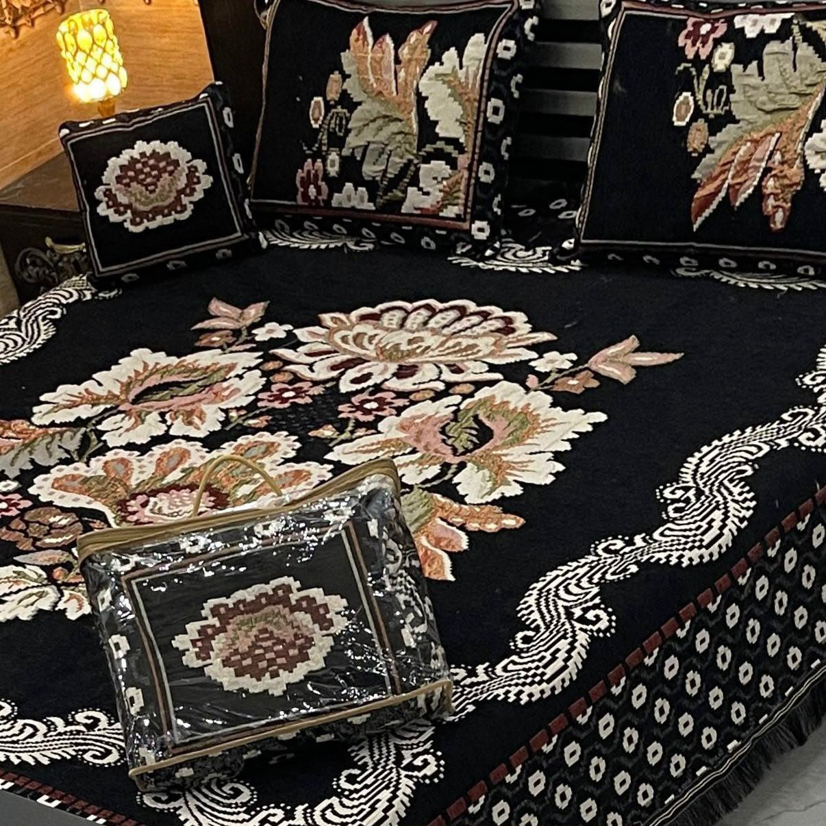 Velvet Jacquard Bedsheet Set (4PC) – King Size