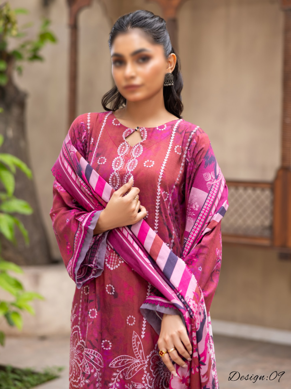 Fantak — SAHIL Vol.01 | 3 Piece Digital Print Staple Slub Embroidered Suit