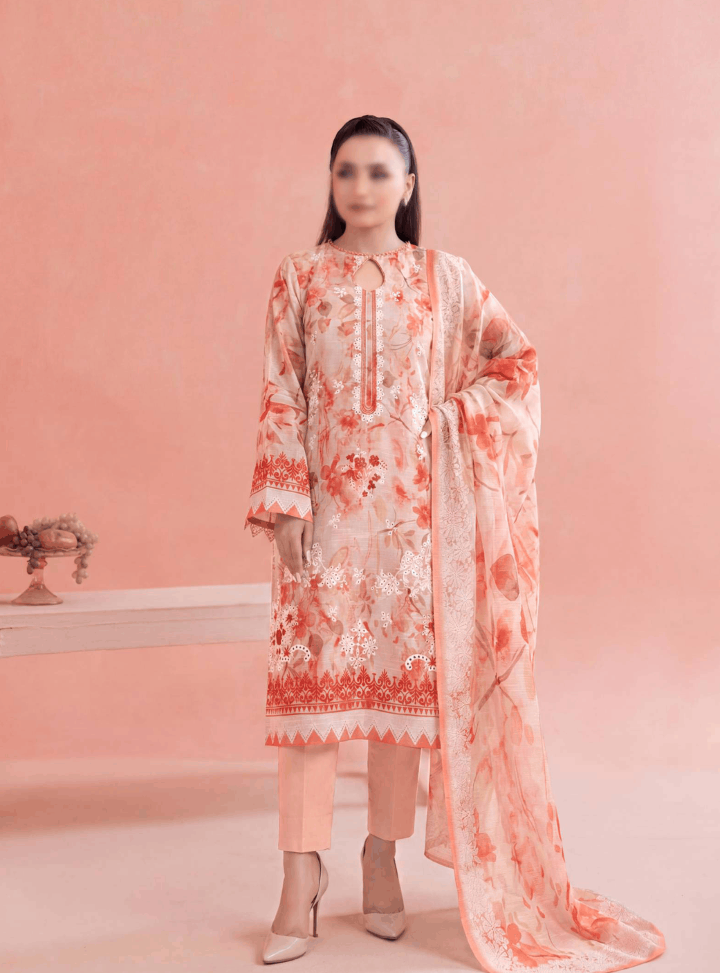 FANTAK DASTAK Vol .170 Digital Print Slub Lawn Embroidered Unstitched 3PC Suit