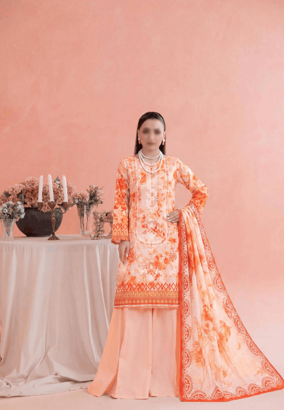 FANTAK DASTAK Vol .170 Digital Print Slub Lawn Embroidered Unstitched 3PC Suit