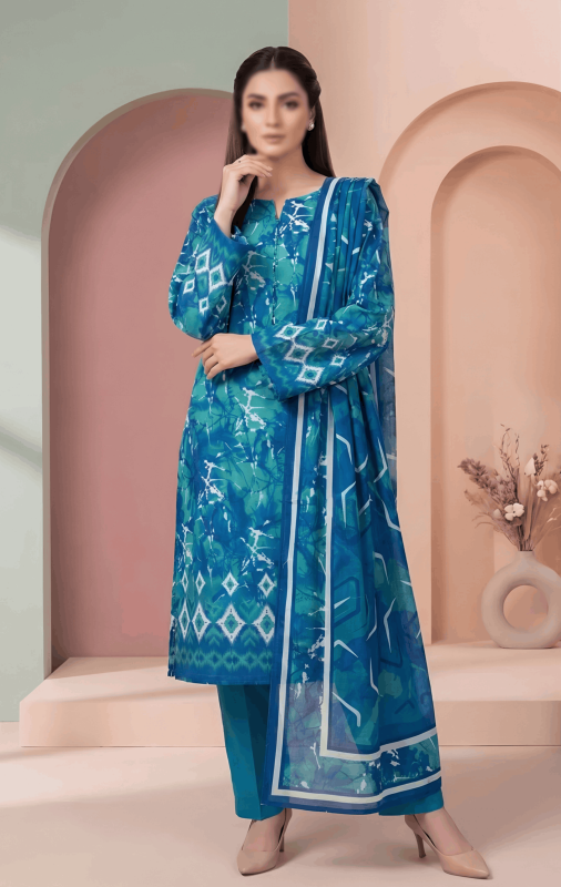FANTAK LUSH VOL 321 DIGITAL PRINT PREMIUM LAWN 3PCS BRANDED UNSTITCHED SUIT