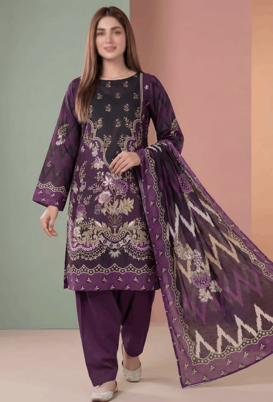 FANTAK LUSH VOL 321 DIGITAL PRINT PREMIUM LAWN 3PCS BRANDED UNSTITCHED SUIT