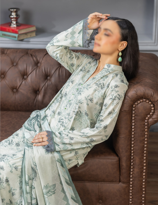Fantak — TABEER Vol.01 | 3 Piece Digital Print Staple Slub Embroidered Suit