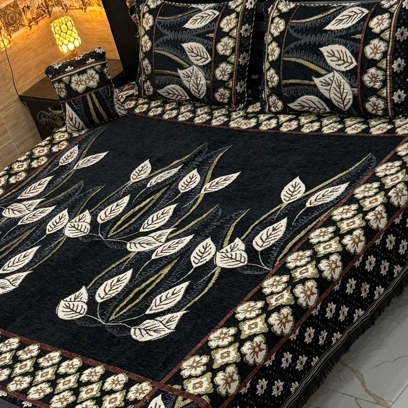 Velvet Jacquard Bedsheet Set (4PC) – King Size