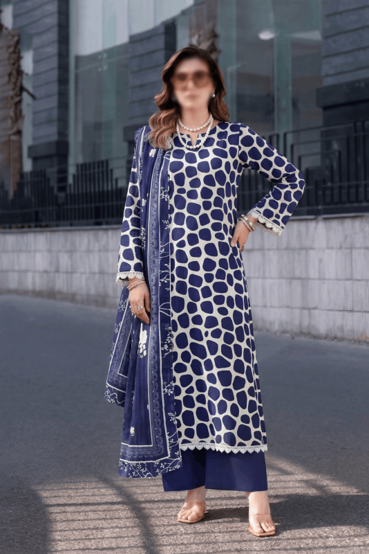 FANTAK Sapphire Vol 310 Digital Print Slub Lawn Unstitched 3Pcs Suit