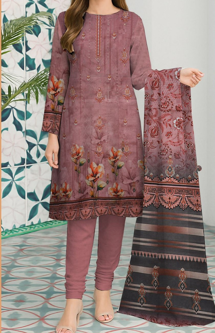 Bareeze | RPL Digital Lawn Bana Dora 3Pcs Suit – Embroidered Double Head Shirt