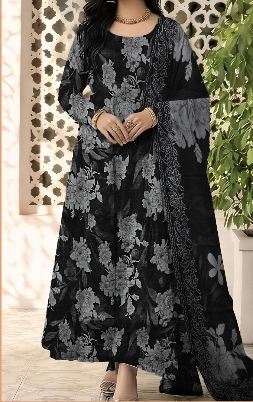 Sapphire | RPL Digital Lawn Bana Dora 3Pcs Suit – Printed Shirt with Voil Dupatta