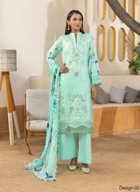 Fantak — AFROZEH Vol.02 | Digital Print Doriya Viscose Embroidered