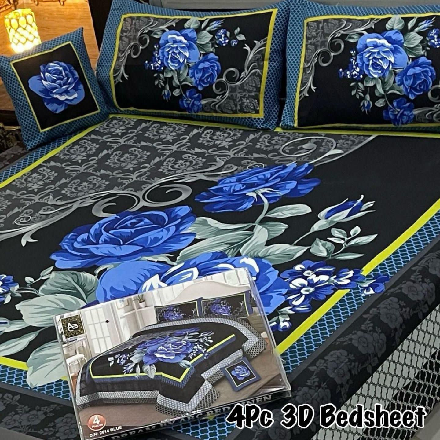 3D Panel Bedsheet Set (4PC) – King Size