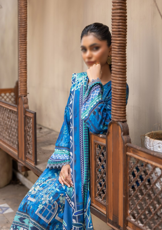 Fantak — SAHIL Vol.01 | 3 Piece Digital Print Staple Slub Embroidered Suit