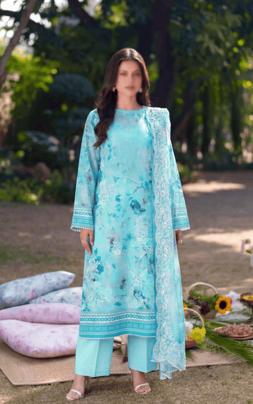 FANTAK ANDAAZ Vol 169 Digital Print Fancy Slub Lawn Embroidered unstitched 3PC suit