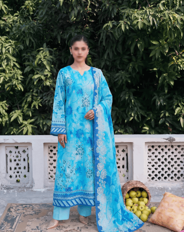 FANTAK ANDAAZ Vol 169 Digital Print Fancy Slub Lawn Embroidered unstitched 3PC suit