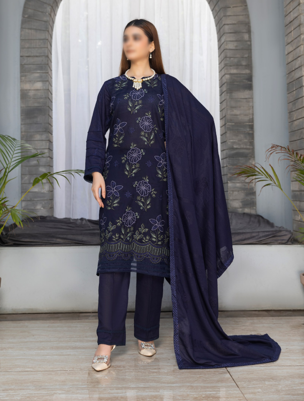 Fantak — HUSN-E-JAHAN Vol.01 | 3 Piece Luxury Lawn Karandi Embroidered Suit
