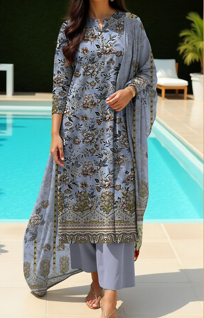 Mother Digital Lawn 3 Piece Suit – Printed Shirt & Dupatta