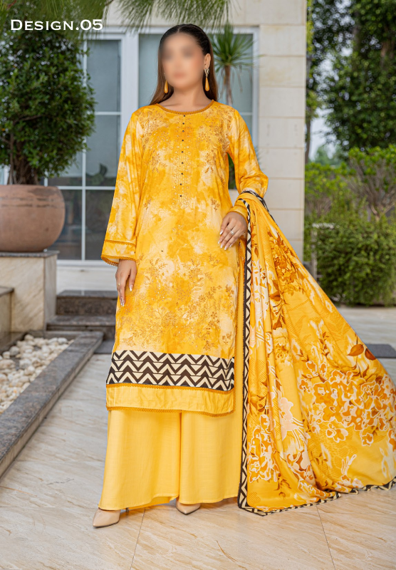 Fantak — AKS Vol.01 | 3 Piece Digital Print Staple Embroidered Suit