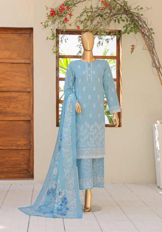 HZ 3PC Unstitched Khaddar Embroidered Chikankari Suit with Luxurious Pashmina Shawl