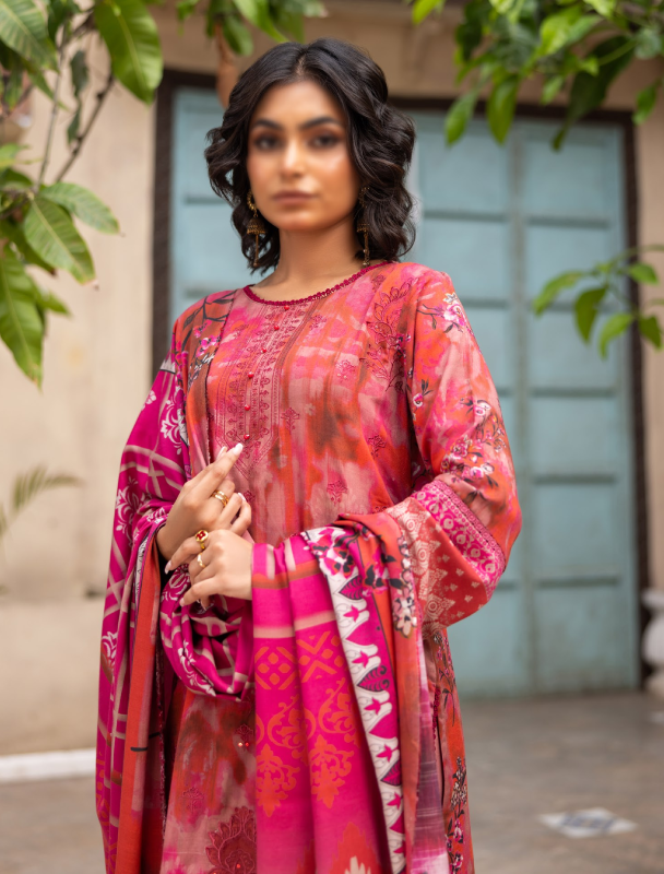 Fantak — SAHIL Vol.01 | 3 Piece Digital Print Staple Slub Embroidered Suit