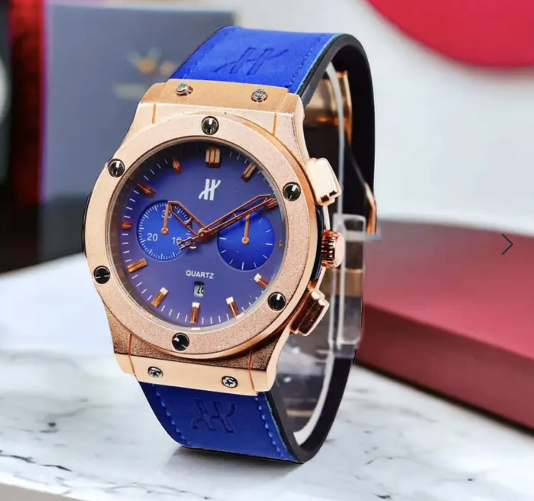 HB Men’s Chronograph-Style Quartz Watch with Date