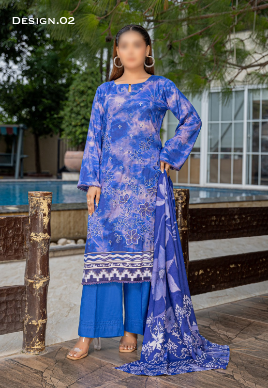 Fantak — AKS Vol.01 | 3 Piece Digital Print Staple Embroidered Suit