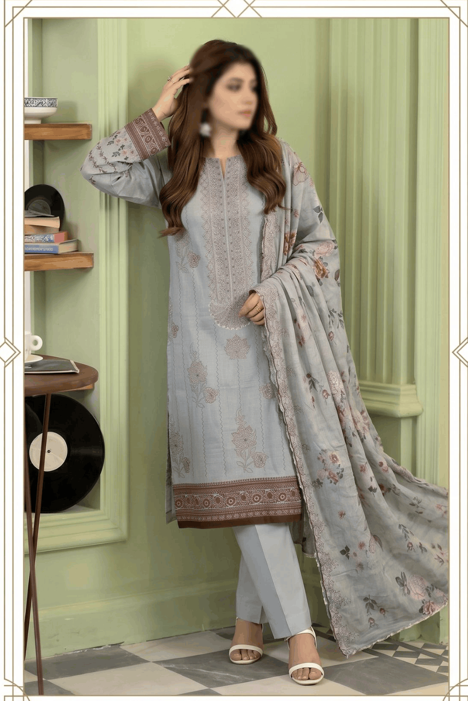 Fantak KASERIYA Vol 167 Digital Print Slub Lawn Embroidered 3PC Suit