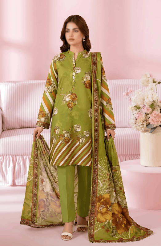 FANTAK EMERALD VOL 312 DIGITAL PRINT PREMIUM LAWN BRANDED 3PCS UNSTITCHED SUIT